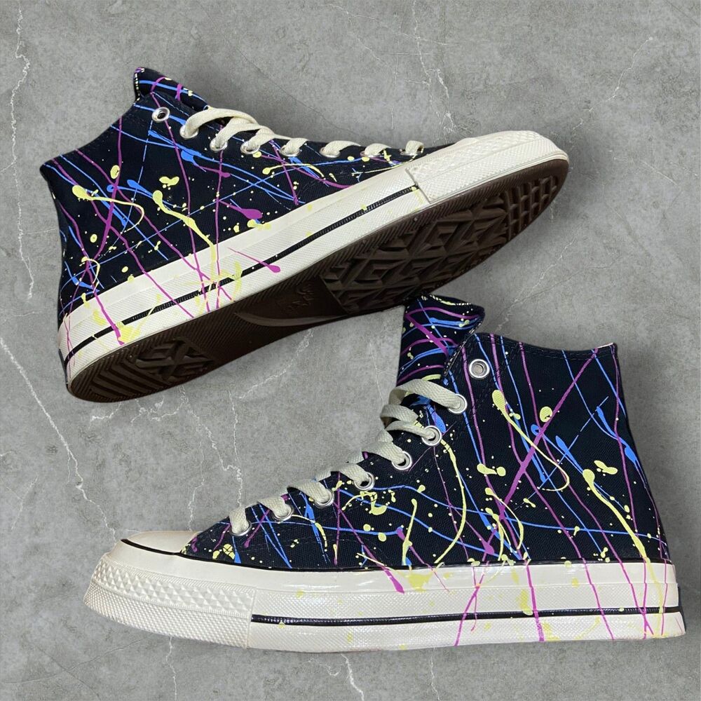 Converse Chuck Taylor All Star 70 Hi 170801C Multi Color 'Paint Splatter' Mens 9